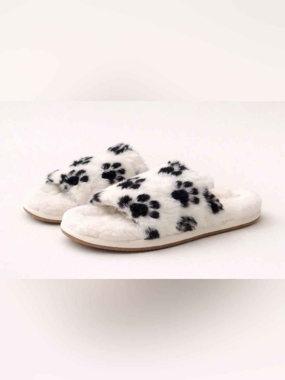 Bearpaw Women’s Paw Print Faux Fur Slippers Size 7–8 Cozy Slide On
